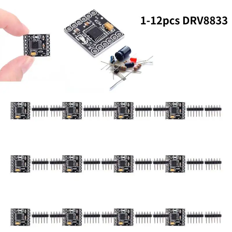 1-12pcs DRV8833 Motor Drive Module 6 Pin DC Gear Motor Driver 1.5A Single H Bridge Silent Stepper Motor Driver for Arduino