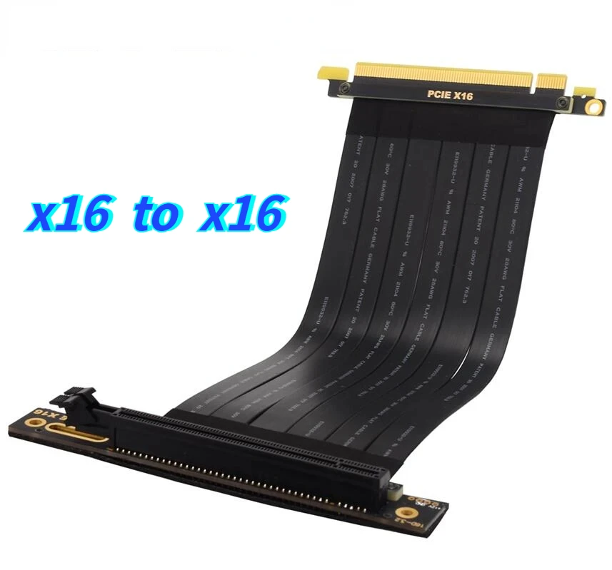 PCIe Райзер-кабель 3,0x16 PCI Express Райзер-удлинитель гибкий левый Угловой 90 градусов GPU Райзер-кабель для графической карты 90 вертикальный