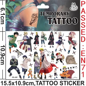Naruto Uzumaki Anime Tattoo Sticker, Sasuke, Kakashi, Sakura, Cartoons, Spielzeug, Geschenk für Kinder 8 Hauptverkäufe Naruto Tattoo - №4
