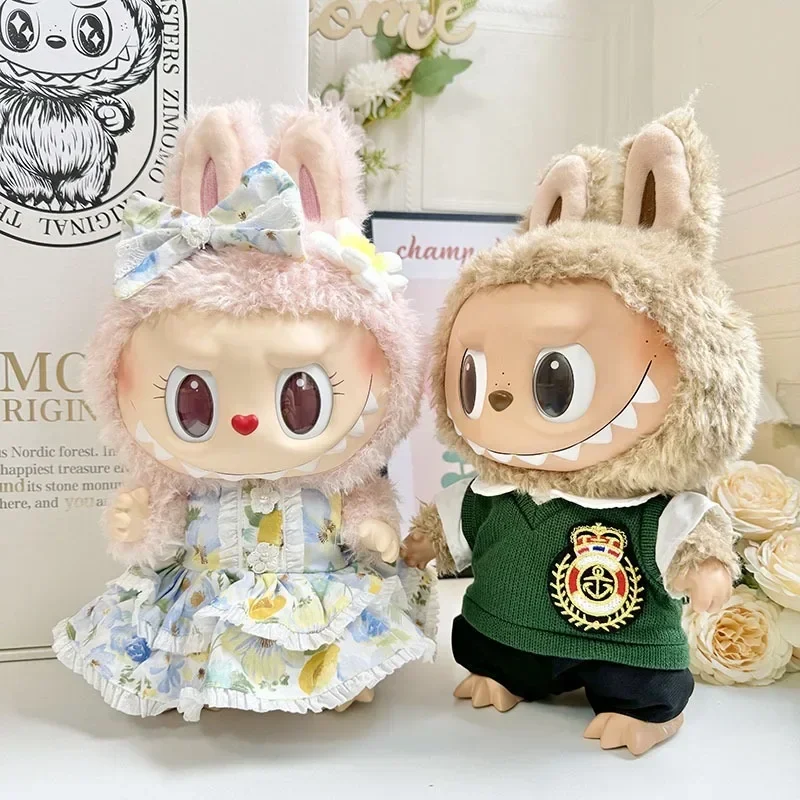 فستان على شكل قلب لمجموعة ملابس رائعة لدمى لابوبو القطيفة مقاس 38 سم