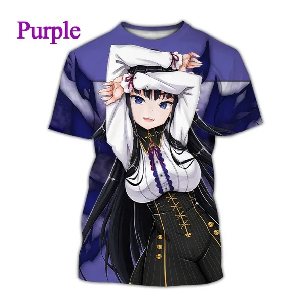Summer Round Neck Cartoon T-Shirt Classic Anime High School DxD 3D Printing Men's Casual Unisex Harajuku Fashion Short Sleeve