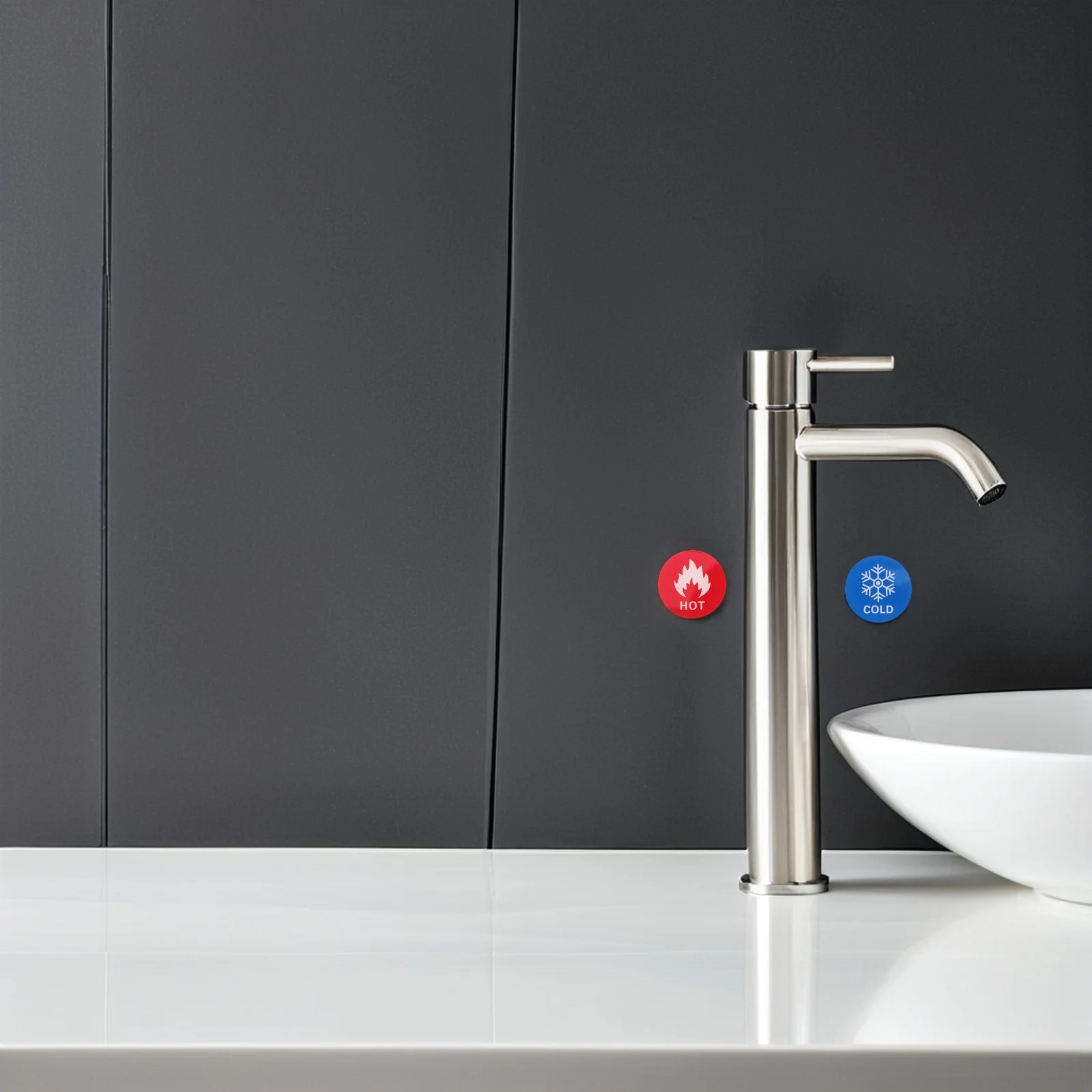 Hot Cold Water Sign Stickers Self-Adhesive Clear Acrylic Temperature Indicator For Bathroom Hotel Shower Faucet Safety