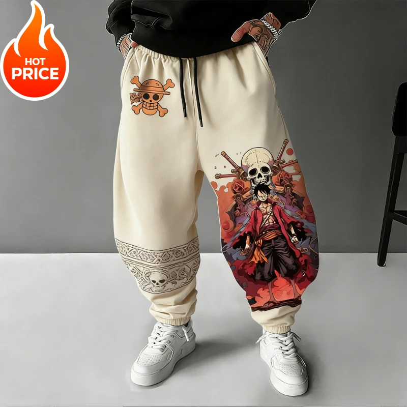 Anime One Piece Luffy Harajuku Männer Vintage Winter Sport Hosen Streetwear Übergroßen Frauen Casual Leggings Jogginghose Unisex Bot