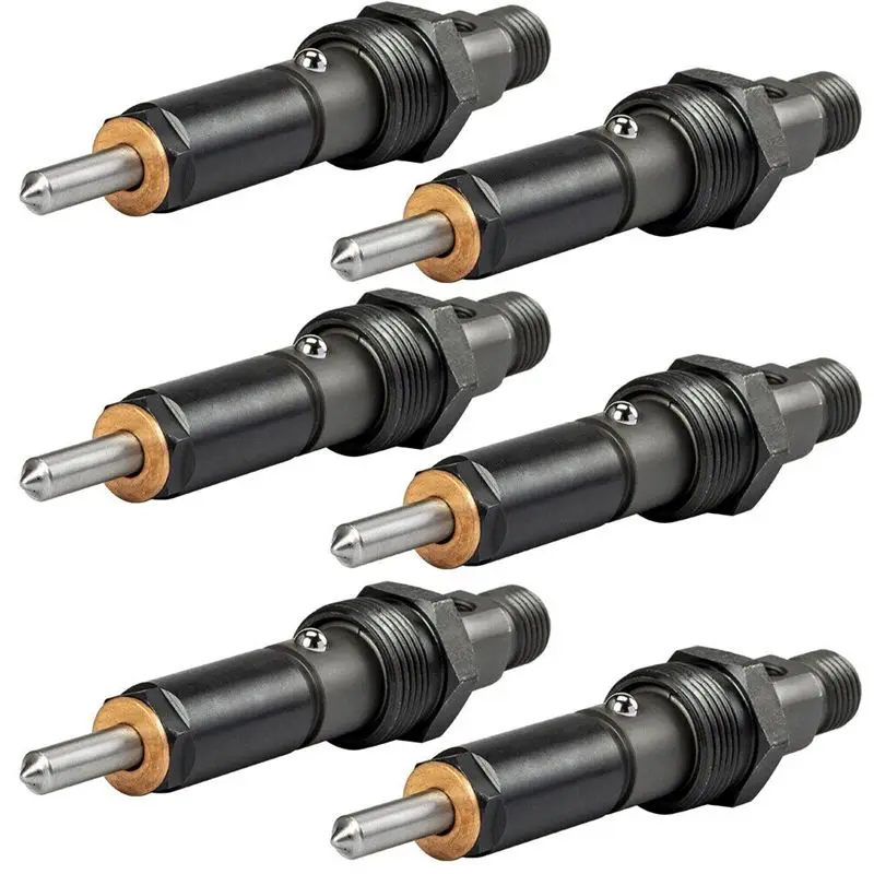 

Набор из 6 топливных форсунок с комплектом колец 3283562 Черный металл для Cummins 5,9 л KDAL59P6 Держатель сопла P7100 1994-1998-A74F