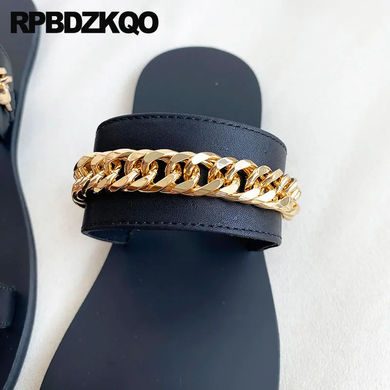 Shoes Y2k Punk Holiday Chain Nice Slides 45 Rock Plus Size Men China Wide Fit Toe Loop Summer Slippers Metal Flats Sandals Ring