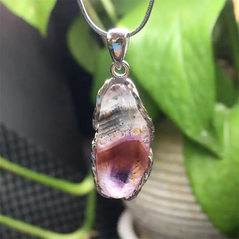 

S925 Natural Freeform Auralite Pendant Women Men Jewelry Fashion Healing Crystal Healing Crystal Necklace 1PCS