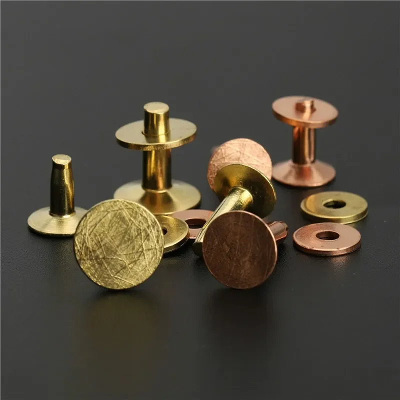 

100pcs Cap 9mm Shank 12mm copper/brass rivets for leather