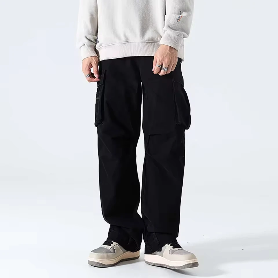 Fitness Running Men'S Fashion Casual Sports Pants Pocket Work Pants Men'S Spring Heavy Duty Functional Wide Leg Street 남자 여름바지