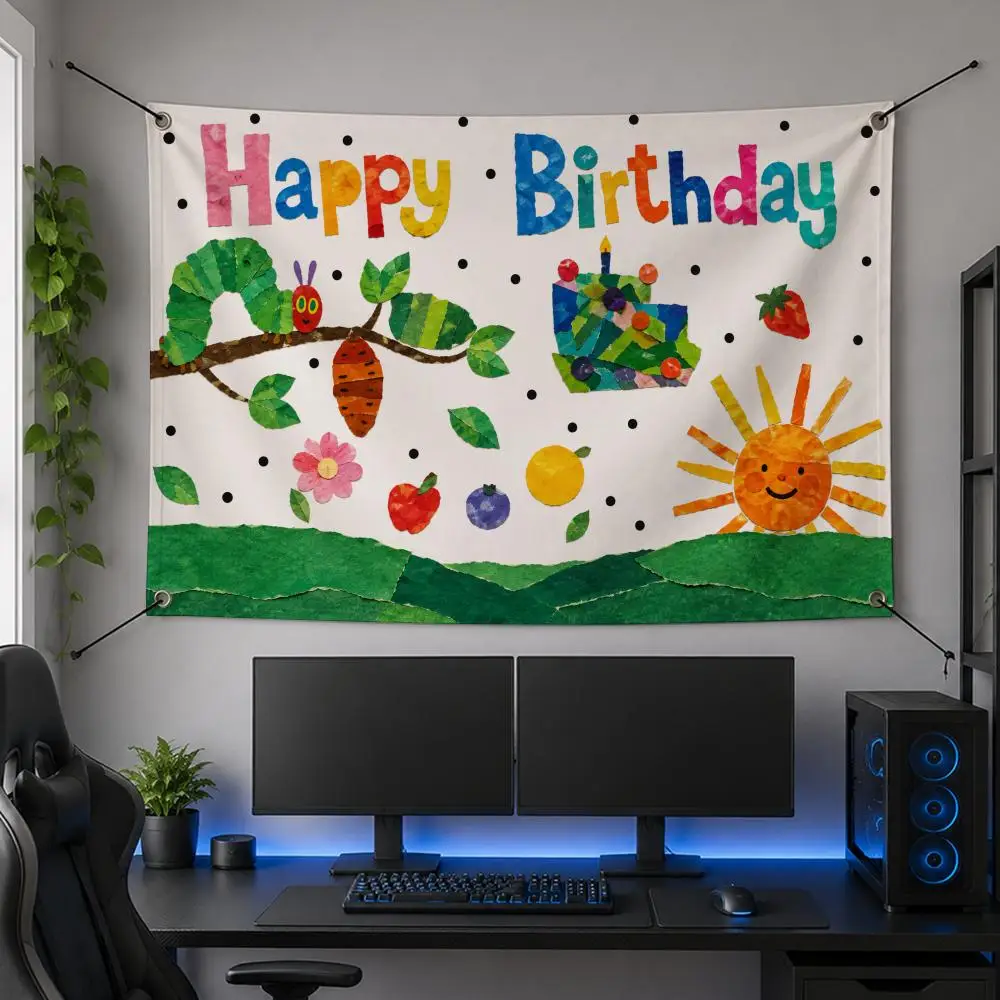 Book Kids Classic T-The Very Hungry Caterpillar Flags Flag Banner for Bedroom Dorm Party Home Living Room Game Room Gift