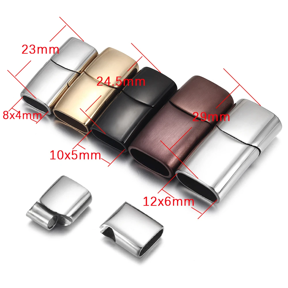 Stainless Steel Magnetic Clasp Mirror Polished Fastener for Bracelet DIY Jewelry Making Closure Magnet Buckle Findings