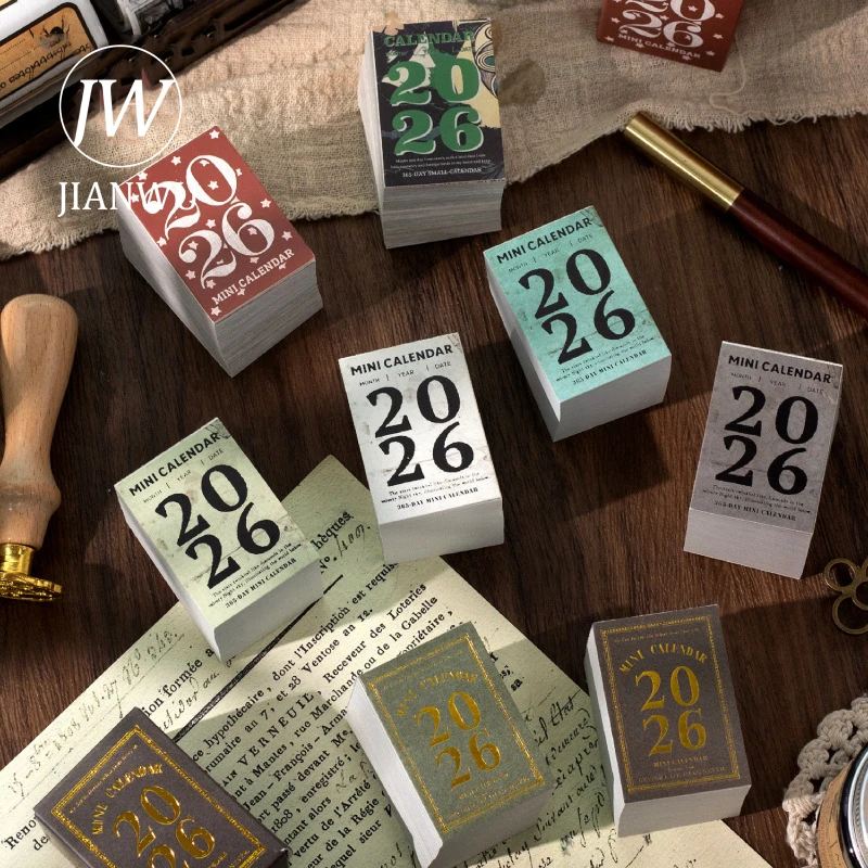 JIANWU سلسلة التقويم الصغير خمر 2026 365 يوم المشهد المواد الكولاج سجل القصاصات ملصق الإبداعية لتقوم بها بنفسك مجلة القرطاسية #2
