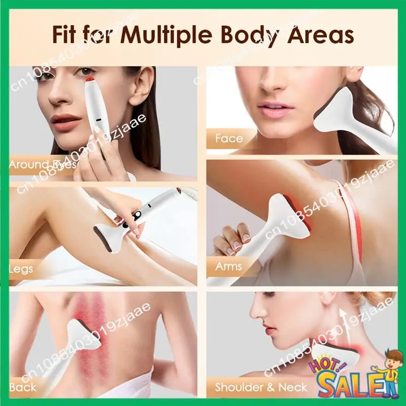 New Arrival Electric Gua Sha Facial Massager 9-Level Heat Shock And Bian Stone Tool For Puffiness Relief (Face/Neck/Eyes)