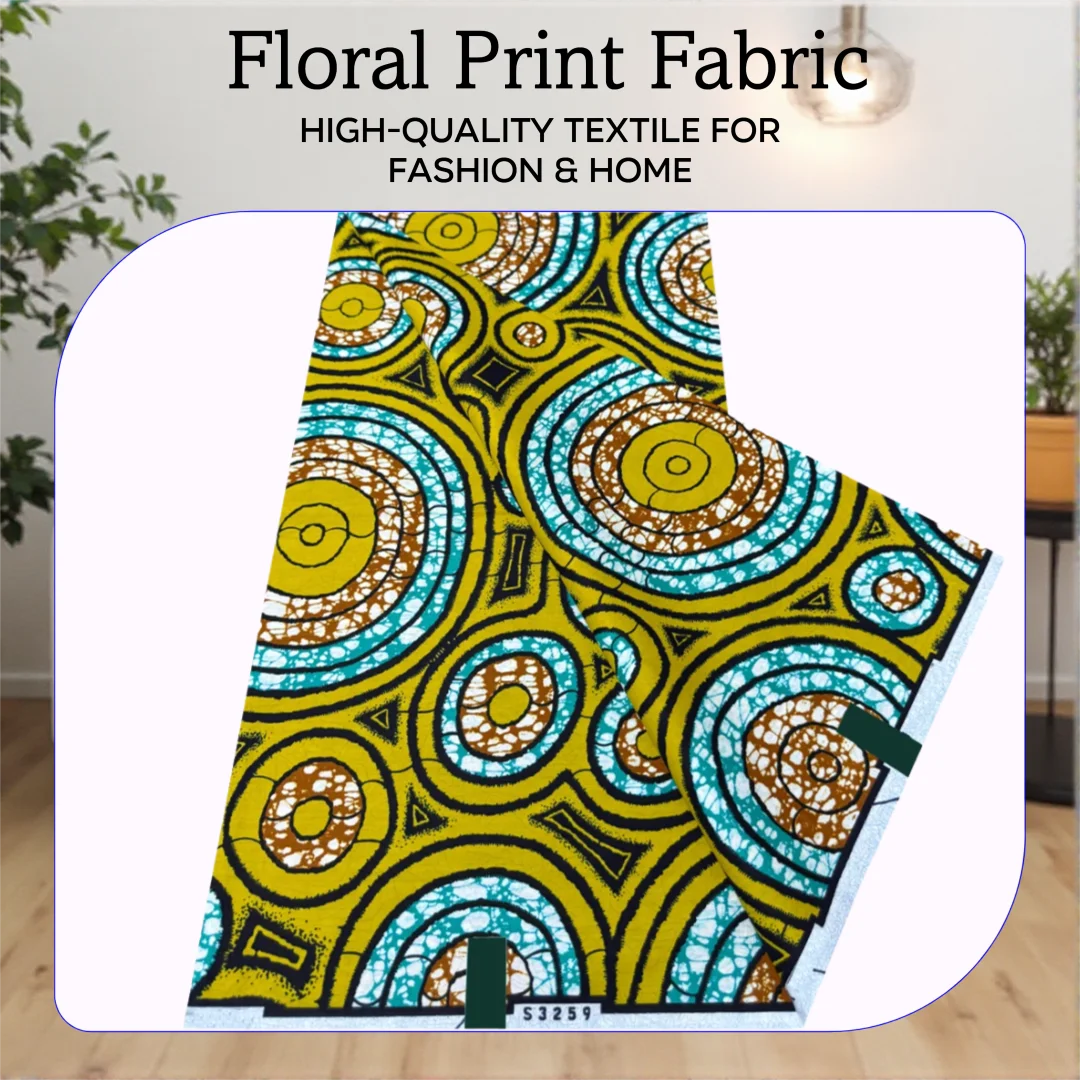 100% Cotton Material Grand Pagne Super Original New Arrivals African Wax Cloth Gold Blue Brown Pattern