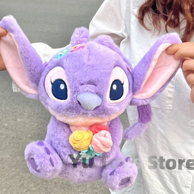 New Disney Kawaii Lilo&stitch Purple Lavender Stuffed Animal Plush Cartoon Couple Dolls Pillow Toys Children Christmas Gift Kids