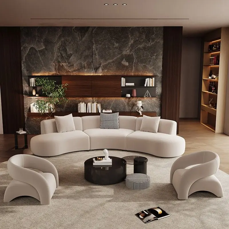 منطقة الراحة أريكة منحنية، مجموعة طاولة القهوة، ردهة الفندق، التفاوض على مكتب المبيعات، الاستقبال الزاوية #4