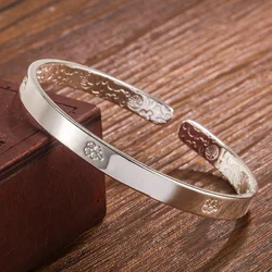 925 sterling silver Lucky Leaf Glossy Cuff Bracelet Bangles For Women luxury designer jewelry Accessories GaaBou
