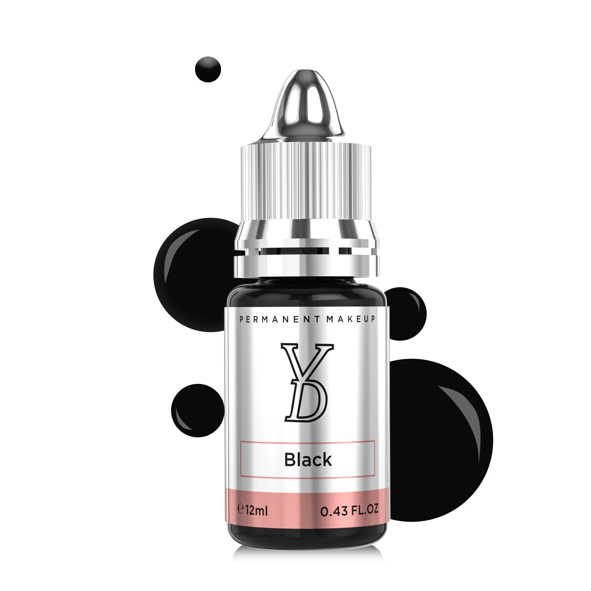 YDPMU 12ML Black Color Permanent Makeup Pigment Tattoo Ink Hybrid Liquid Eyebrow Eyelines Micro Pigments Tattoo Supplies 1 Pc