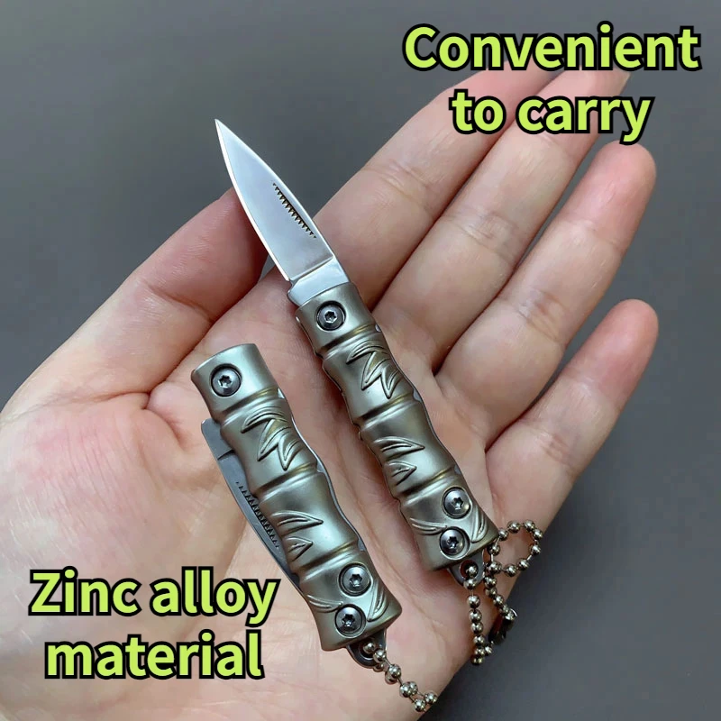 

Hot sales Mini Folding Knife with Zinc Alloy Handle 3CR13 Stainless Steel Sharp Small Pocket Knives Key Chain Tools for Camping