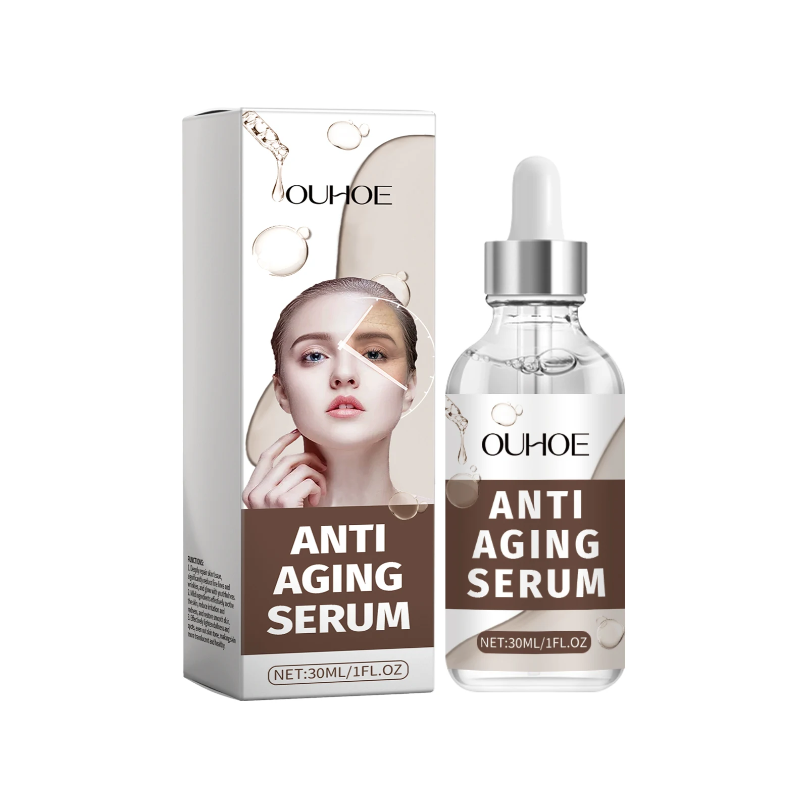 Anti-Aging Serum - 30ml/1 fl oz Facial Treatment with Hyaluronic Acid & Peptides, Wrinkle Reduction, Firming & Brightening