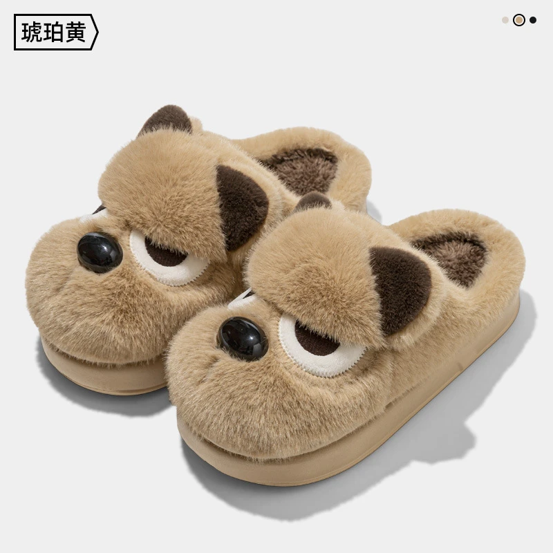 8cm Height Increase Women's Slippers Plush Rabbit Platform Shoes Fashion Womens Cotton Mop Keep Warm Comfortable Shoes for Women