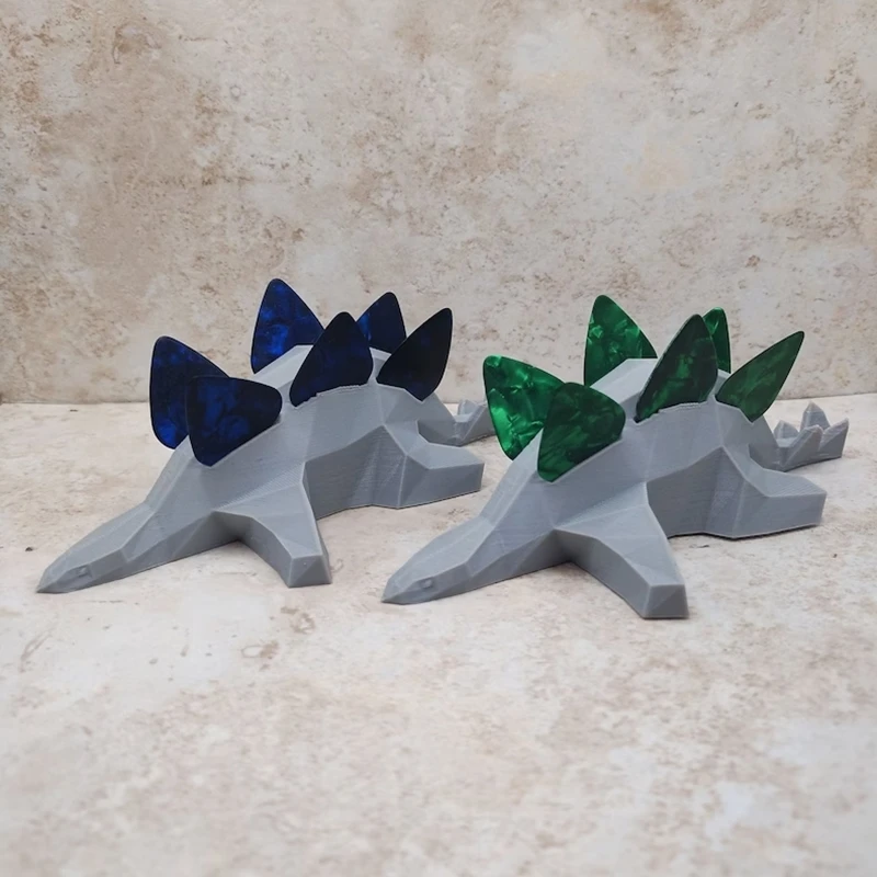 Guitar Pick Plectrum holder - 3D printed dinosaur/stegosaurus pick holder, fun and cute gift and shelf decoration for guitarist