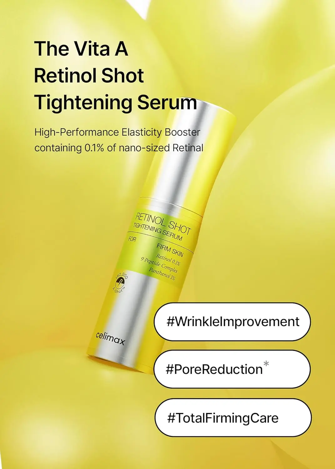 30ml Celimax The Vita A Retinol Shot Tightening Serum | with Pure Vitamin A Retinol, Peptide, Pore Minimizer, Wrinkles & Fine