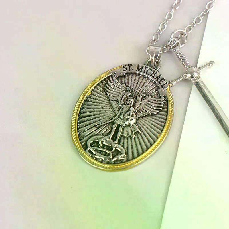Catholic Patron Saint Pendant Michael St. Michael The Archangel Pendant Necklace