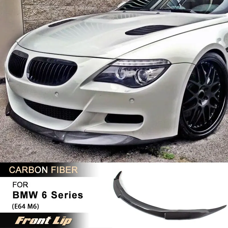 Car Front Bumper Lip Spoiler for BMW 6 Series E63 E64 M6 2006-2010 Racing Front Lip Chin Apron Guard Body Kit Carbon Fiber FRP