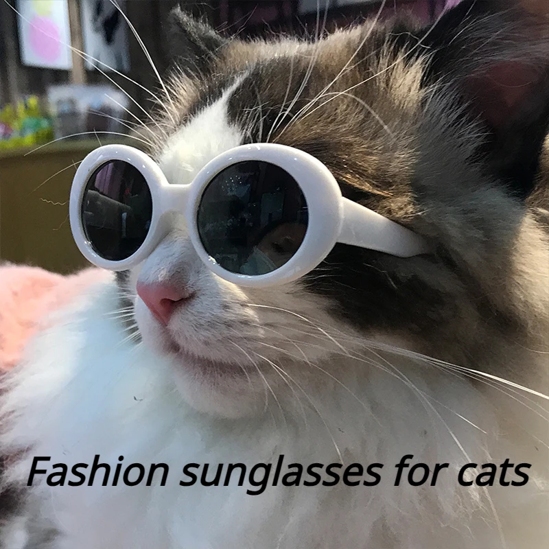 Cat Fashion Leopard Print Sunglasses Pet Small Dog Round Glasses Product for Dog Cat Sunglasses for Photography Pet Accessories