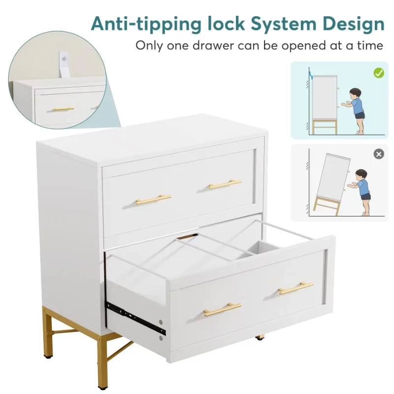 

Modern 2-Drawer Wood File Cabinet with Printer Stand Home Office Storage Organizer Lateral Filing Design for Household Use