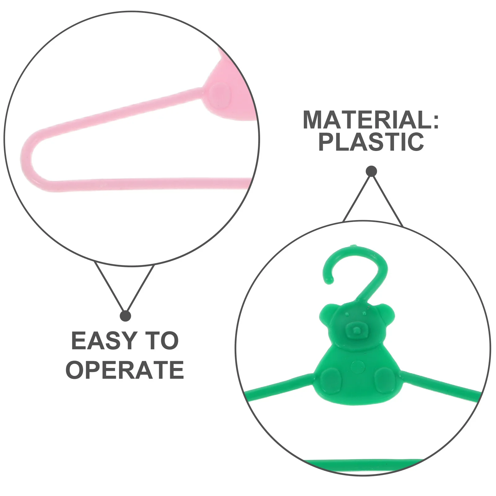 100 Stuks Miniatuur Kleerhangers Plastic Mini Garderobe Accessoires voor Jurk Rokken Jassen Kleding Organizer Houder 3.54x2.04