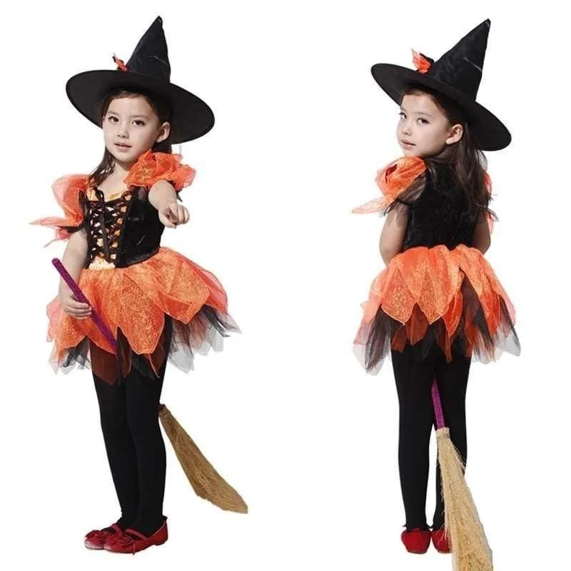 

Детский костюм ведьмы на Хэллоуин, костюм для вечеринки, детский наряд на Хэллоуин, магический костюм в стиле викка, женский костюм