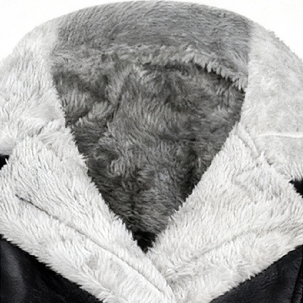 نمط سميك مبطن بالصوف سترة جلدية PU المرأة أزياء الوقوف طوق التخصيص الدولي معطف المرأة