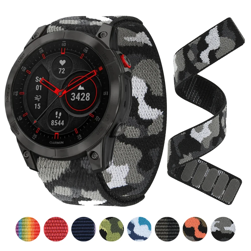22 mm 26 mm Hakenschlaufe Nylonarmband für Garmin Epix Gen2/Forerunner 955 965 Garmin Fenix 7 7X Fenix 6Pro 5XPlus/Enduro 2 Armband