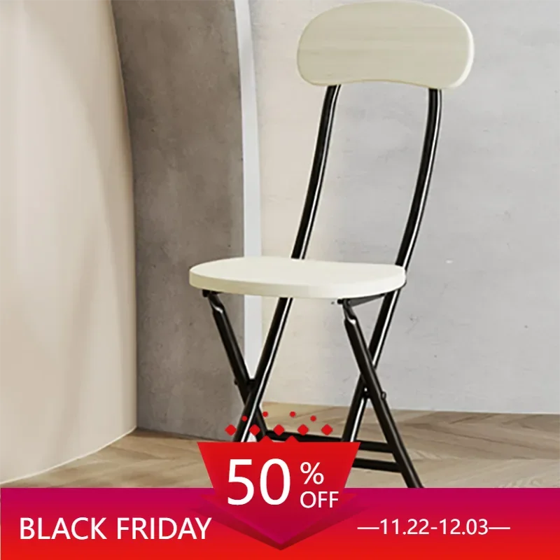 

White Foldable Waiting Dining Chair Floor Salon Styling Nordic Chair Modern Ergonomic Comfort Recliner Manger Home Furniture