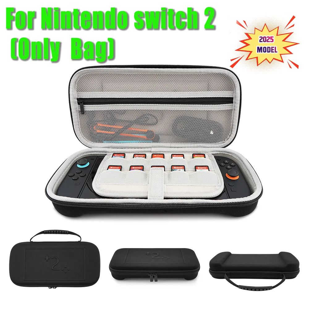

Hard Shell Portable Carrying Case For Switch 2(2025) Game Console Accessories Travel Anti-fall Handbag with 10 Games Card slot