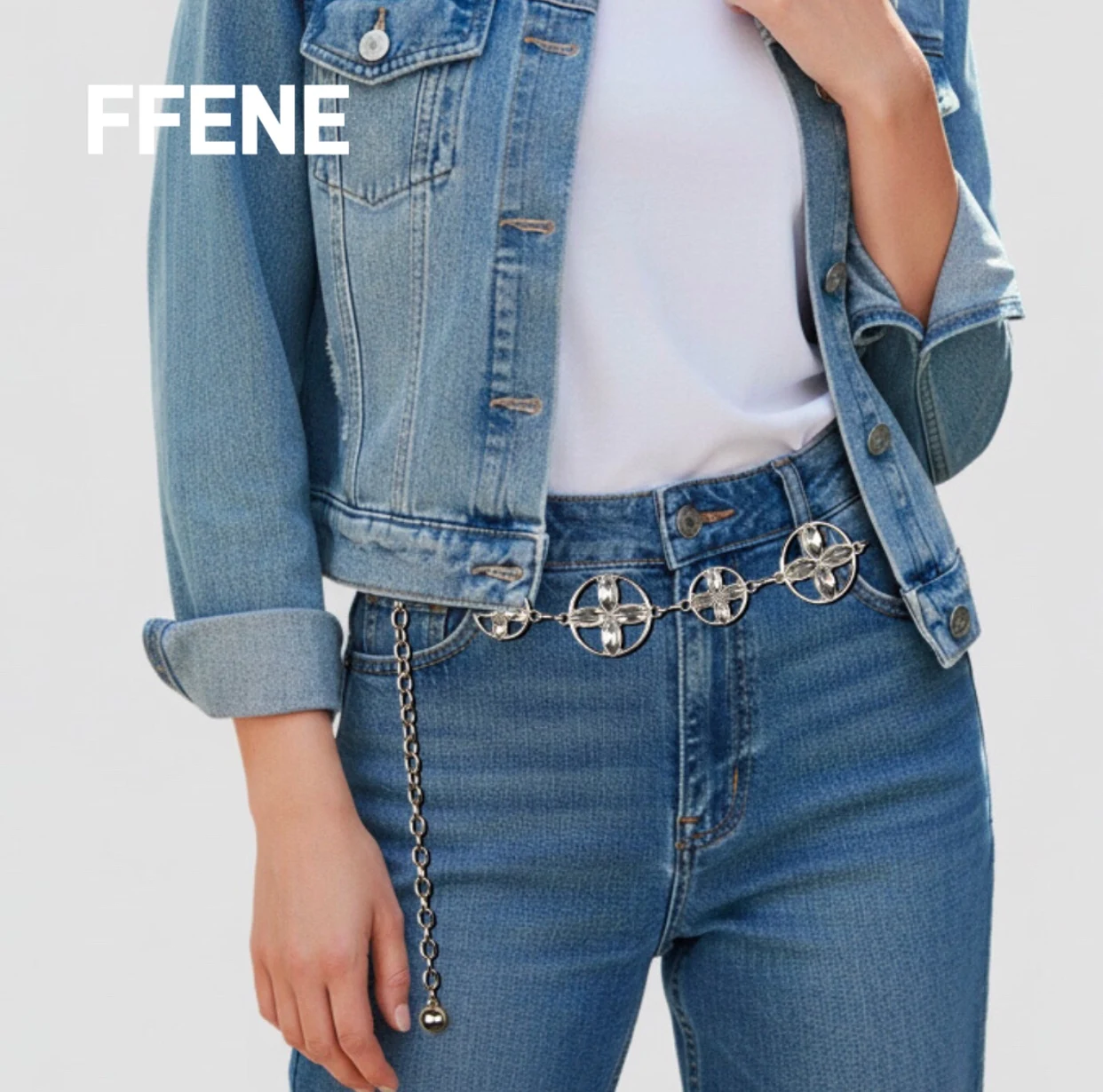 

[Personality] New silver waist chain female decoration show belt match wool dress fashion body chain female