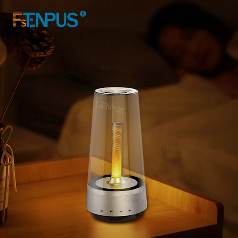 Wireless Bluetooth Speaker Led Flame Candle Lights Portable Loudspeaker Outdoor Atmosphere Light Breathing Lamp For Room Decor