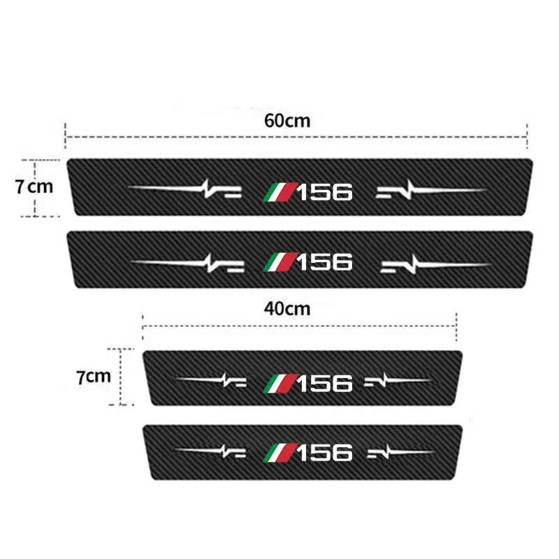 Car Trunk Door Sill Trim Anti Kick Stickers Threshold Protective Decals for Alfa Romeo 156 Badge Bumper Strip Tape Decor