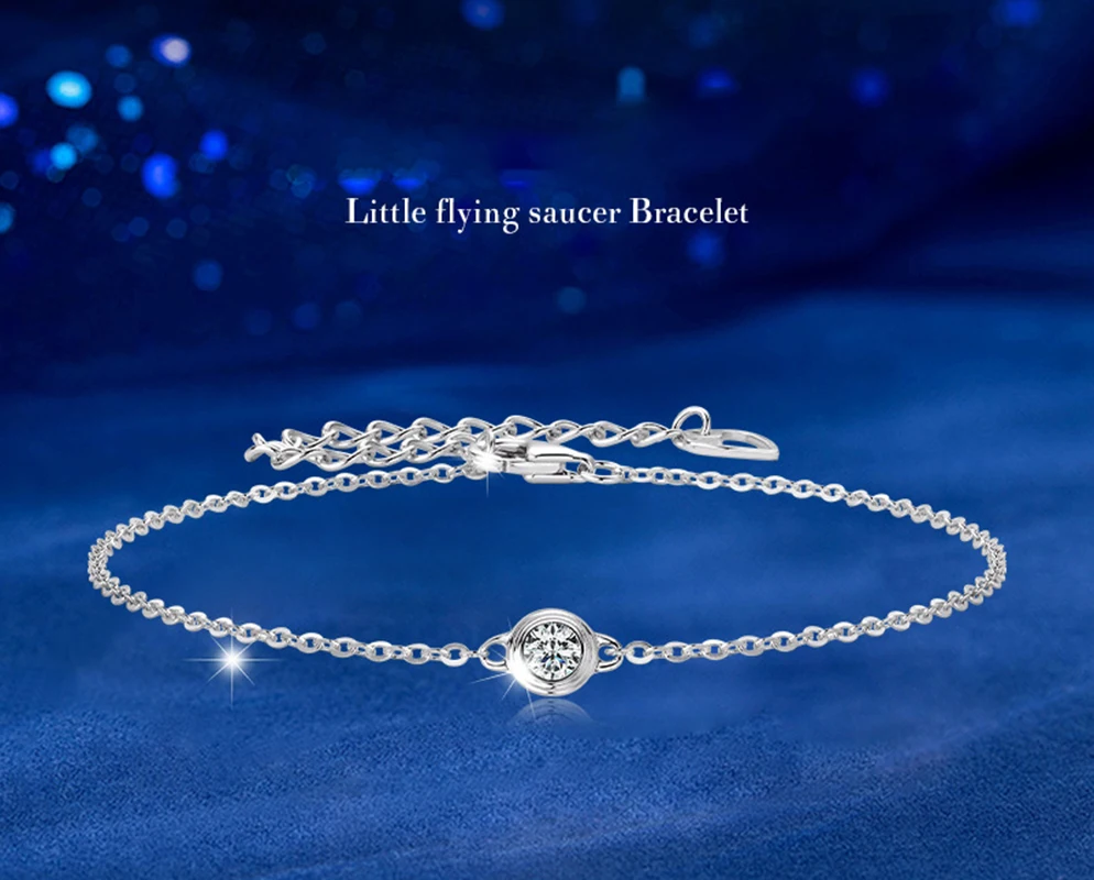 Women‘s Moissanite Bracelet Wedding Jewelry Gift Original S925 Silver Elegant Flower Moissanite Diamond Bracelet for Women