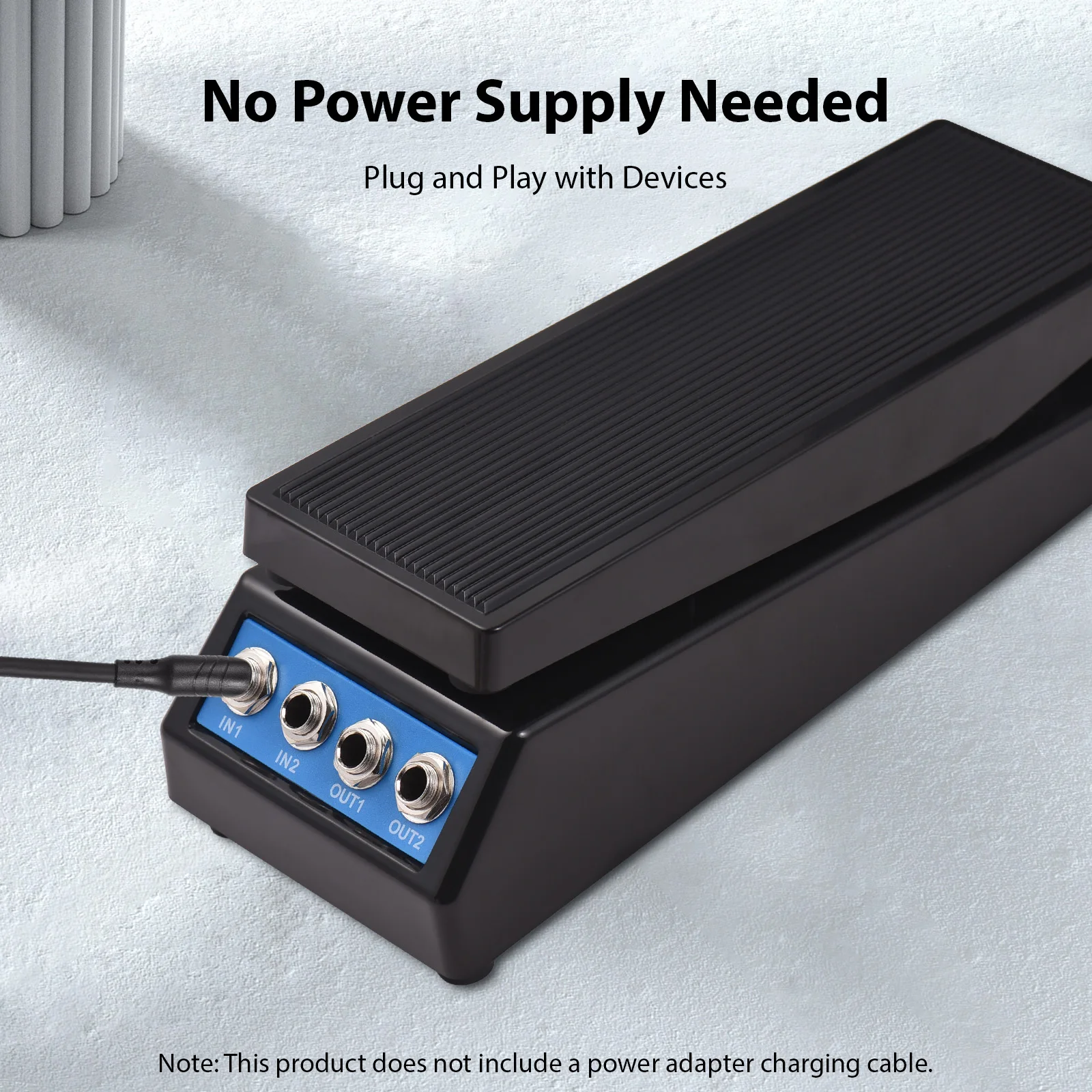 Pedale per chitarra Pedale volume per chitarra professionale Regolazione volume Pedale per chitarra elettrica mono/doppio canale Ingresso/uscita 6,35 mm