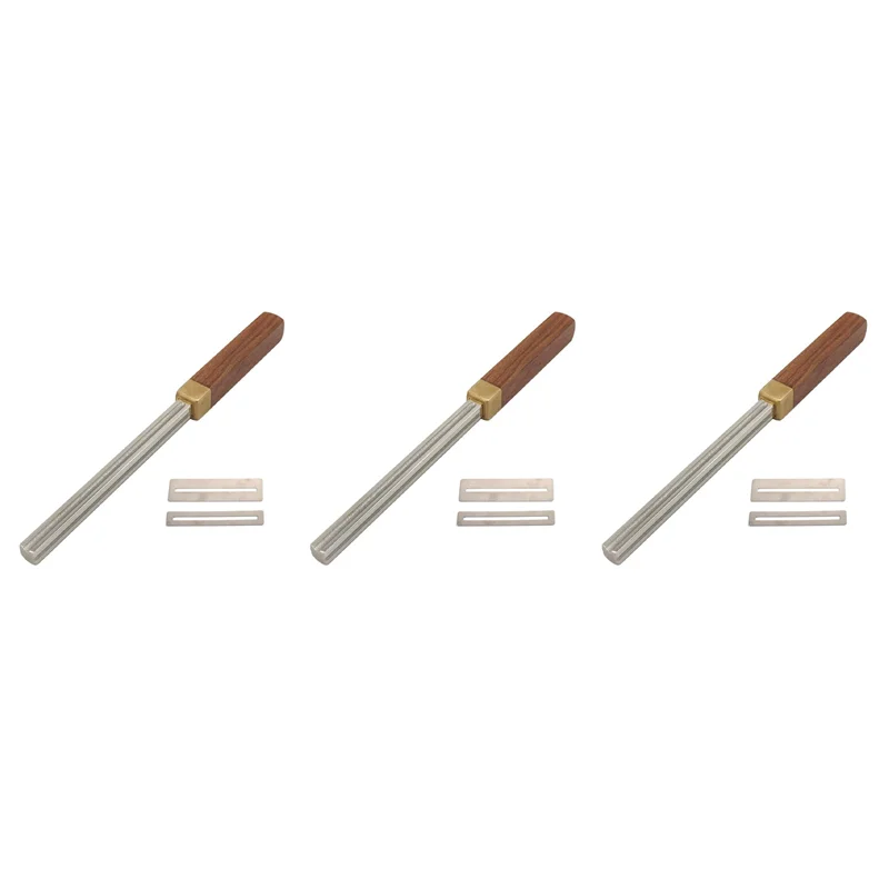 

ABHT-3X Guitar Fret Crowning File,Fret Edge File,Fret End Rounded Tool,Three Radius Slot&File