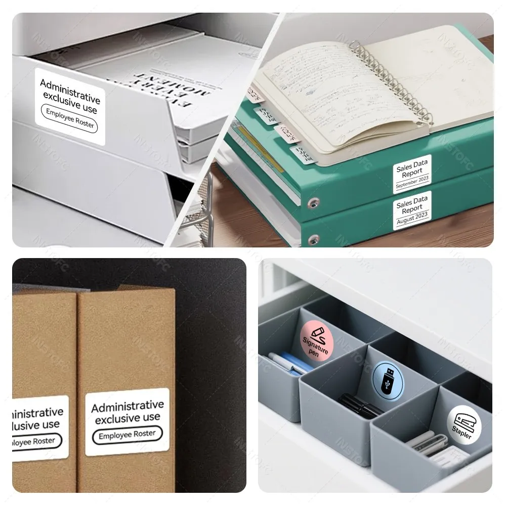 30-50mm White Rould Color Transparent Label Printer Thermal Adhesive Sticker Compatible for Marklife X2 P50 2inch Label Maker