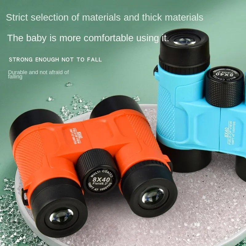 Foreign Trade New 8 × 40 Children's Binoculars Full Optical High Definition Eye Protection Outdoor Adventure Glasses Color