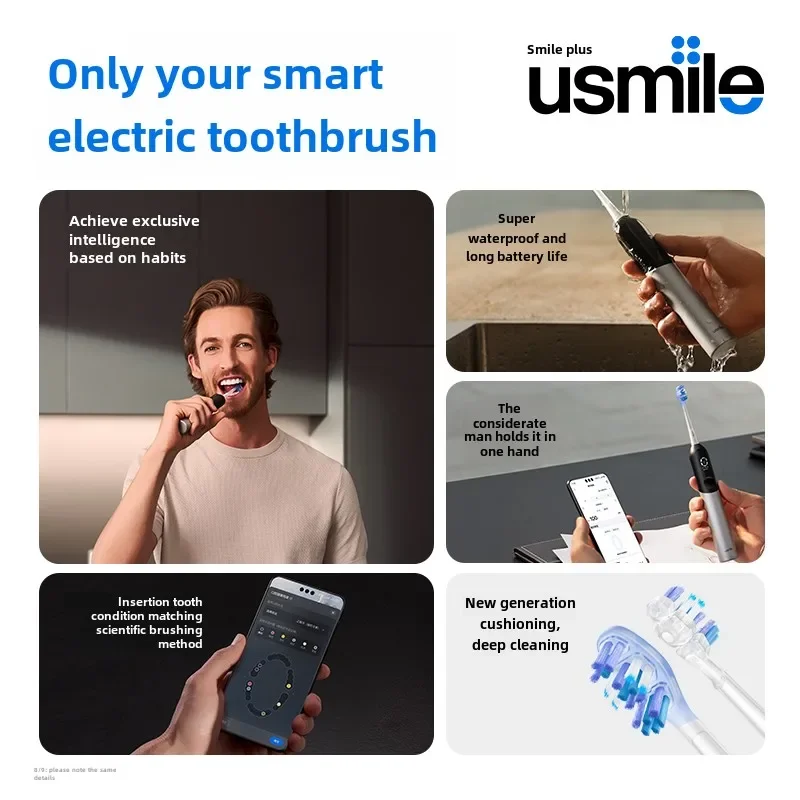 Huawei Smart Choice Usmile Cepillo de dientes eléctrico digital Hombre y mujer Pareja adulta Caja de regalo inteligente U7 Pro