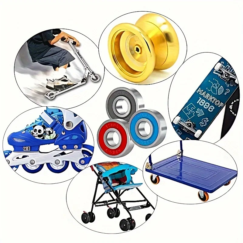 6/12/20 Stück 608RS/608ZZ Lager, langlebige Kugellager aus Kohlenstoffstahl für Skateboards, Longboards, Inline-Skates, Rollschuhe – Detail 7