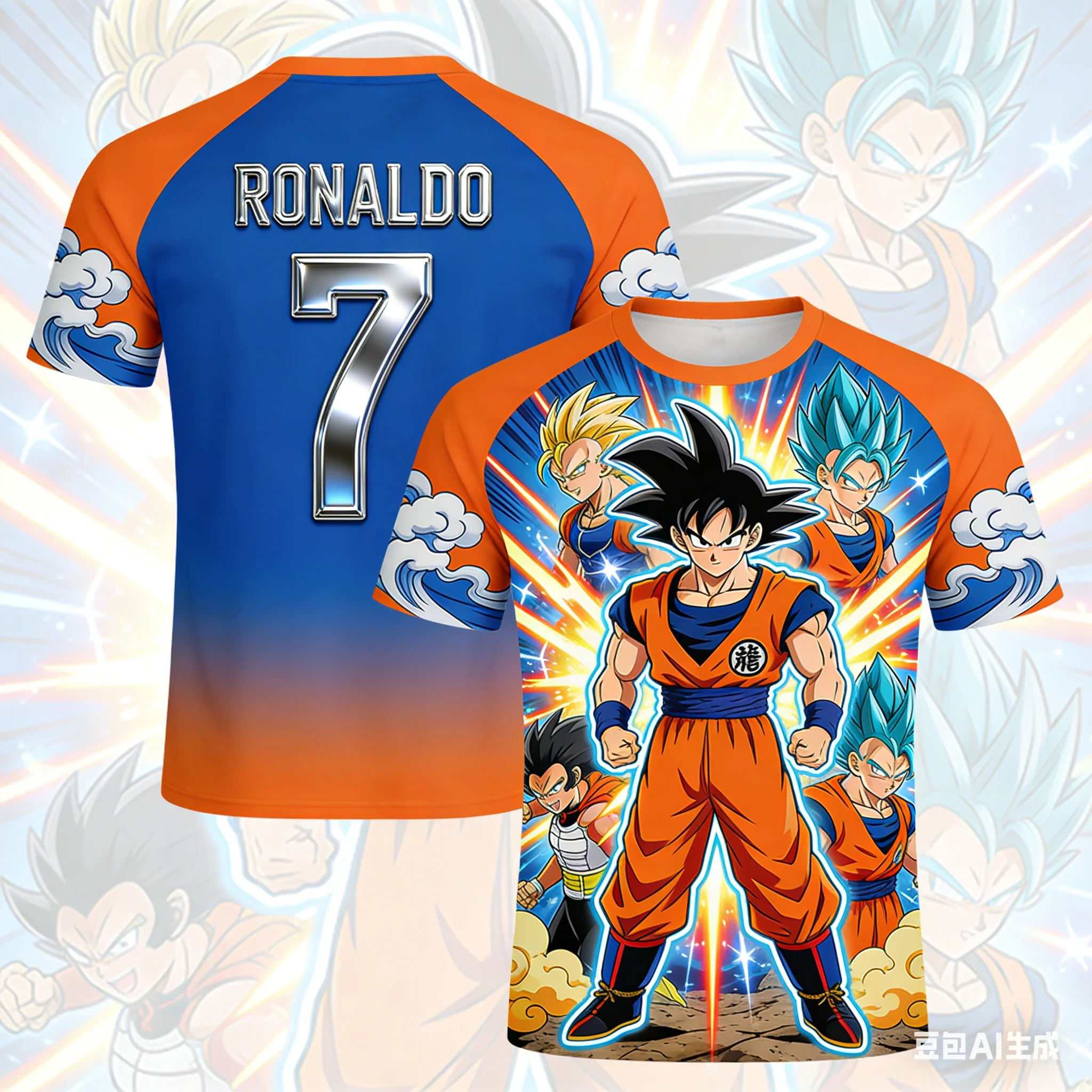 

Футболка унисекс с принтом Dragon Ball × Football Star Collaboration, свободного кроя, в уличном стиле, с коротким рукавом
