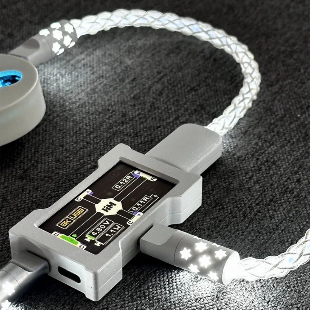 12cm Pad Short Data Cable Type C to Type C Single Crystal Copper Star Luminescent Wire Keyboard Connected To Aviation Plug Cable
