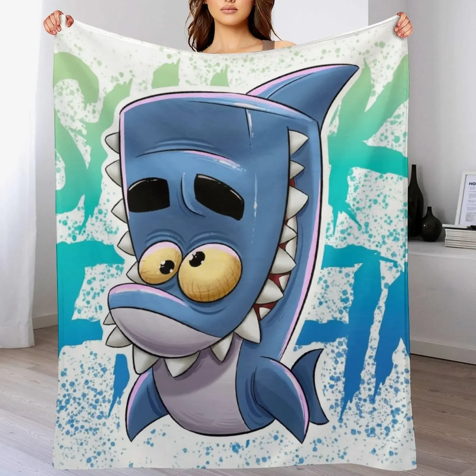 zooba shark fin Throw Blanket Hair Designers for winter Multi-Purpose Blankets