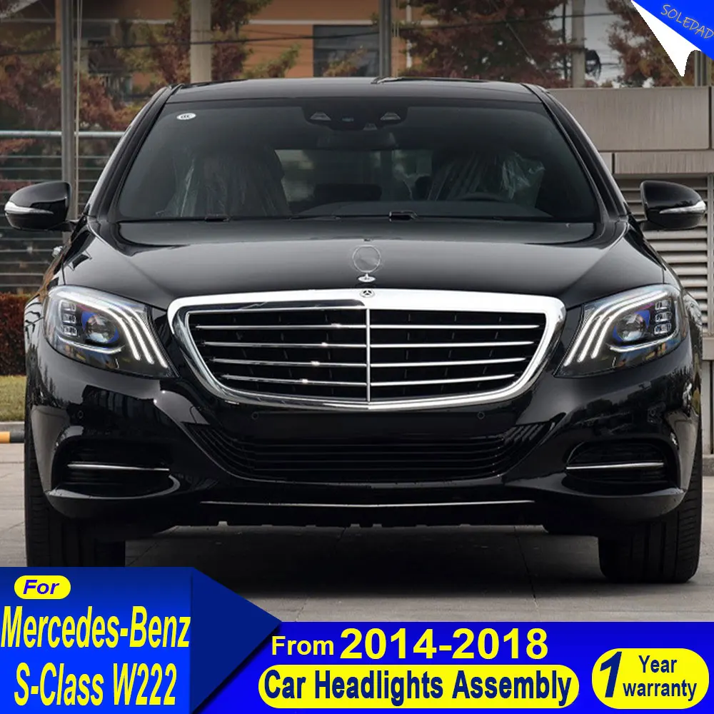 

Светодиодные фары в сборе для Mercedes Benz S-Class S Class W222 2014-2018 Передние фонари Автомобильный фонарь DRL Поворотник Plug and play